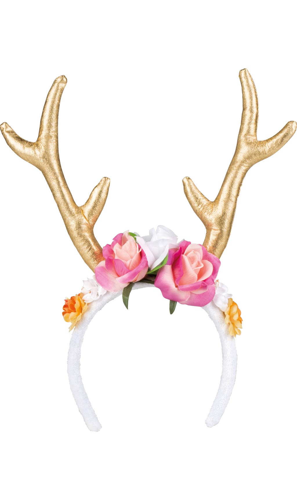 Cerchietto Natalizio Con Renna E Cristalli – Oro, Per Donne E Ragazze, Accessorio Da Festa