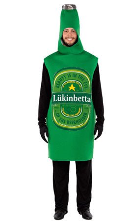 Costume da Bottiglia di Birra Verde adulto