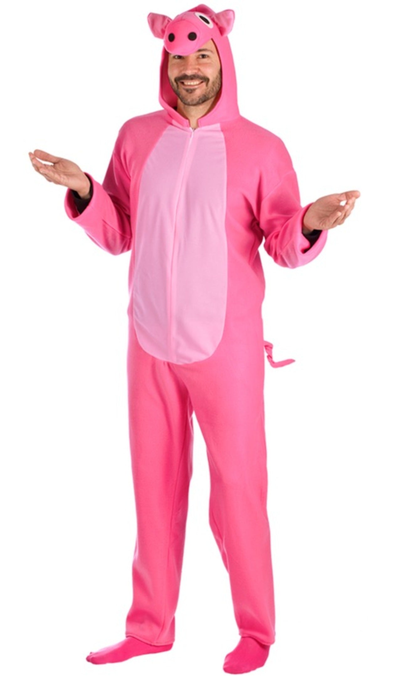 Costume Da Maialino Per Bambini Kimokawaii - Tuta Con Cerniera, Cappuccio A Testa Di Maiale E Coda - Morbido E Divertente Per Carnevale E Festa In Maschera