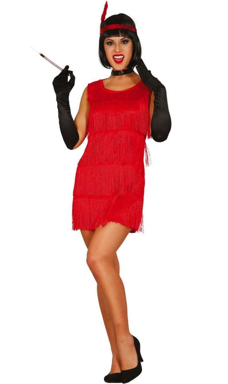 Costume da Charleston Rosso per donna