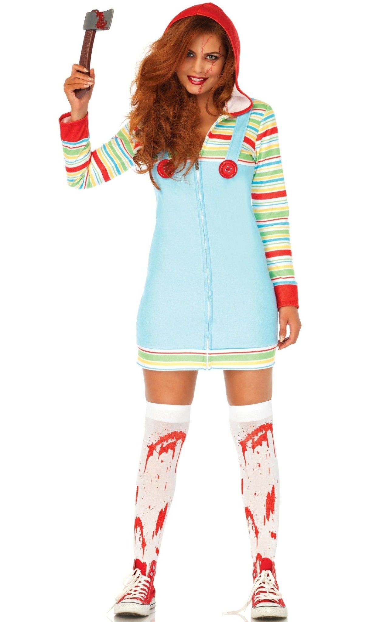 IKALI Costume da Chucky per bambini, per Halloween, con maschera, 7-8 anni IKALI Costume da Chucky per bambini, per Halloween, con maschera, 7-8 anni