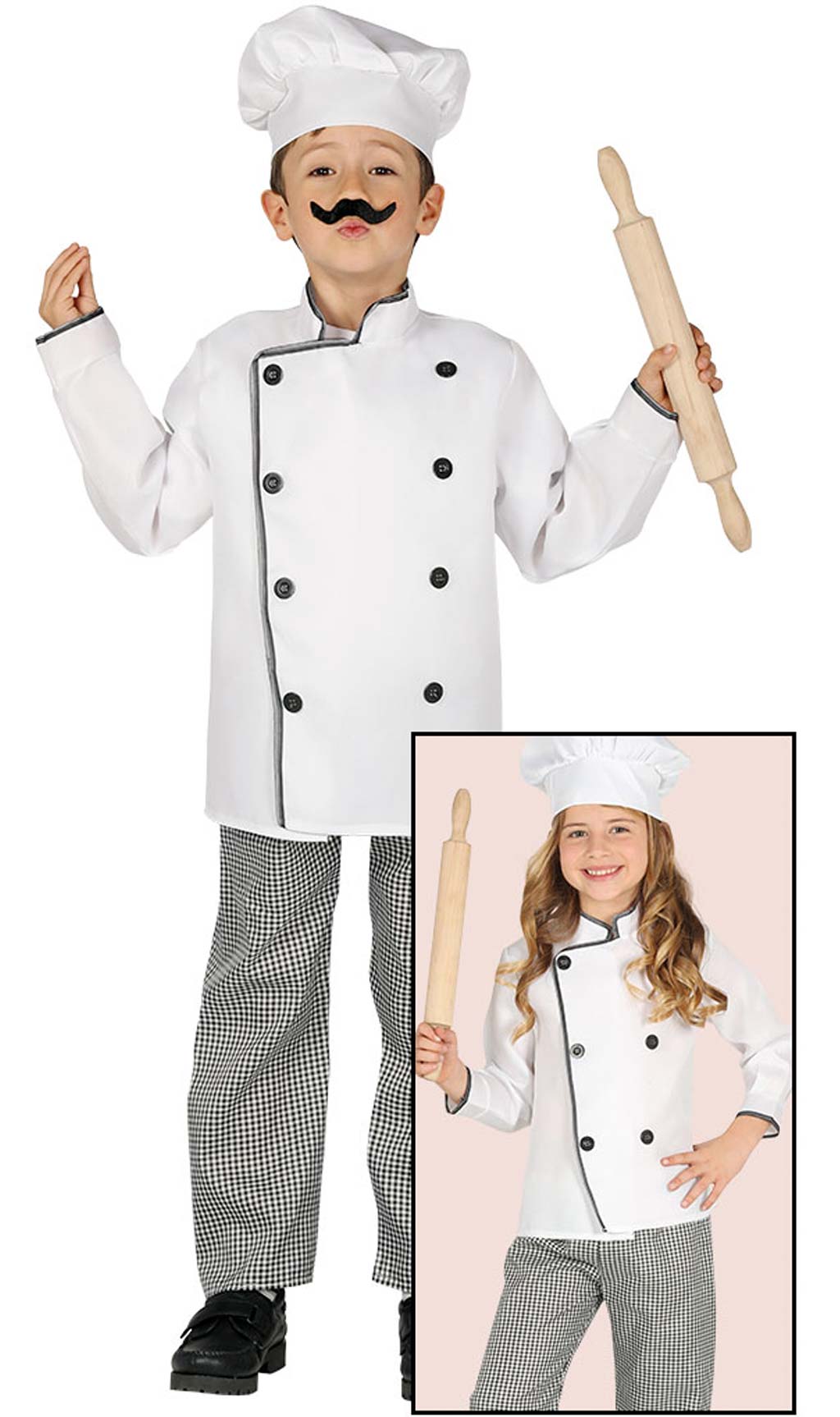 Costume da Cuoco Chef per bambini e bambine da 4 a 12 anni