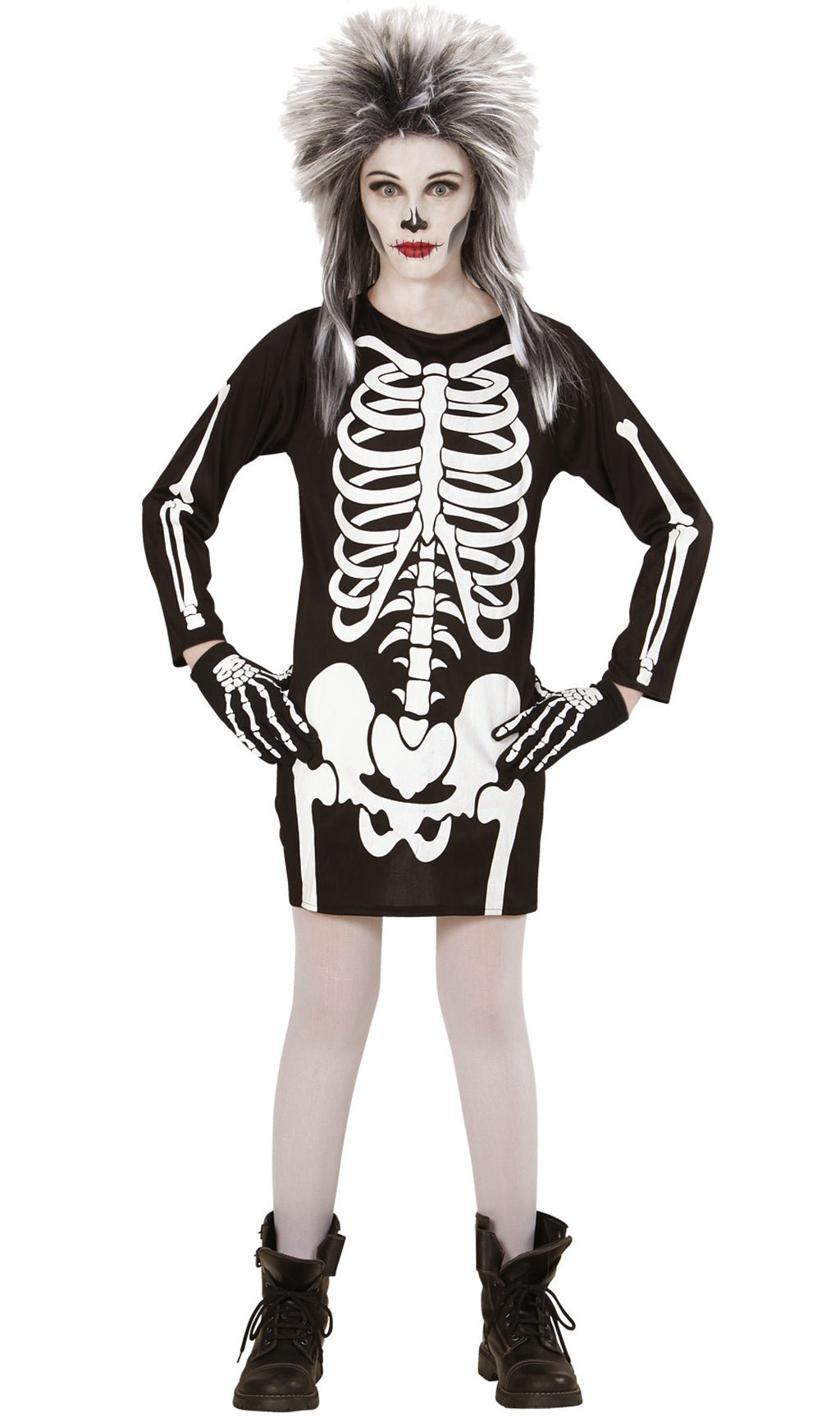 Disfraz De Esqueleto Vestito Halloween Scheletro Bambina Costume