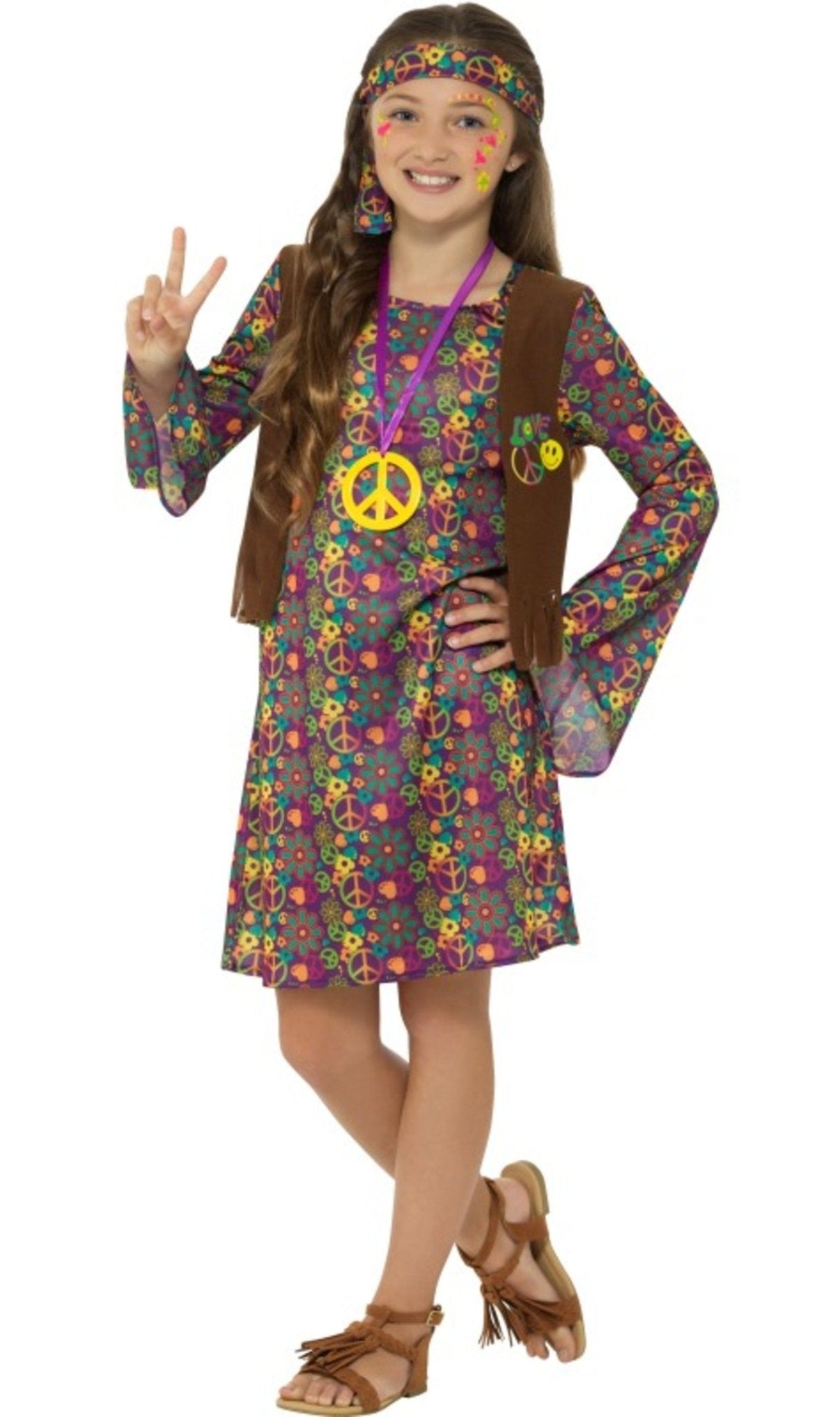 Disfraz de Hippie Love para niña | Don Disfraz