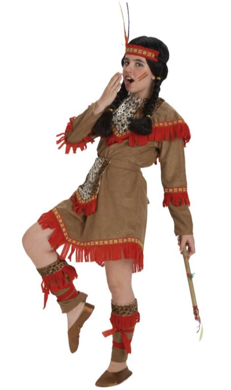 Costume da Indiana Comanche per bambine da 3 a 11 anni