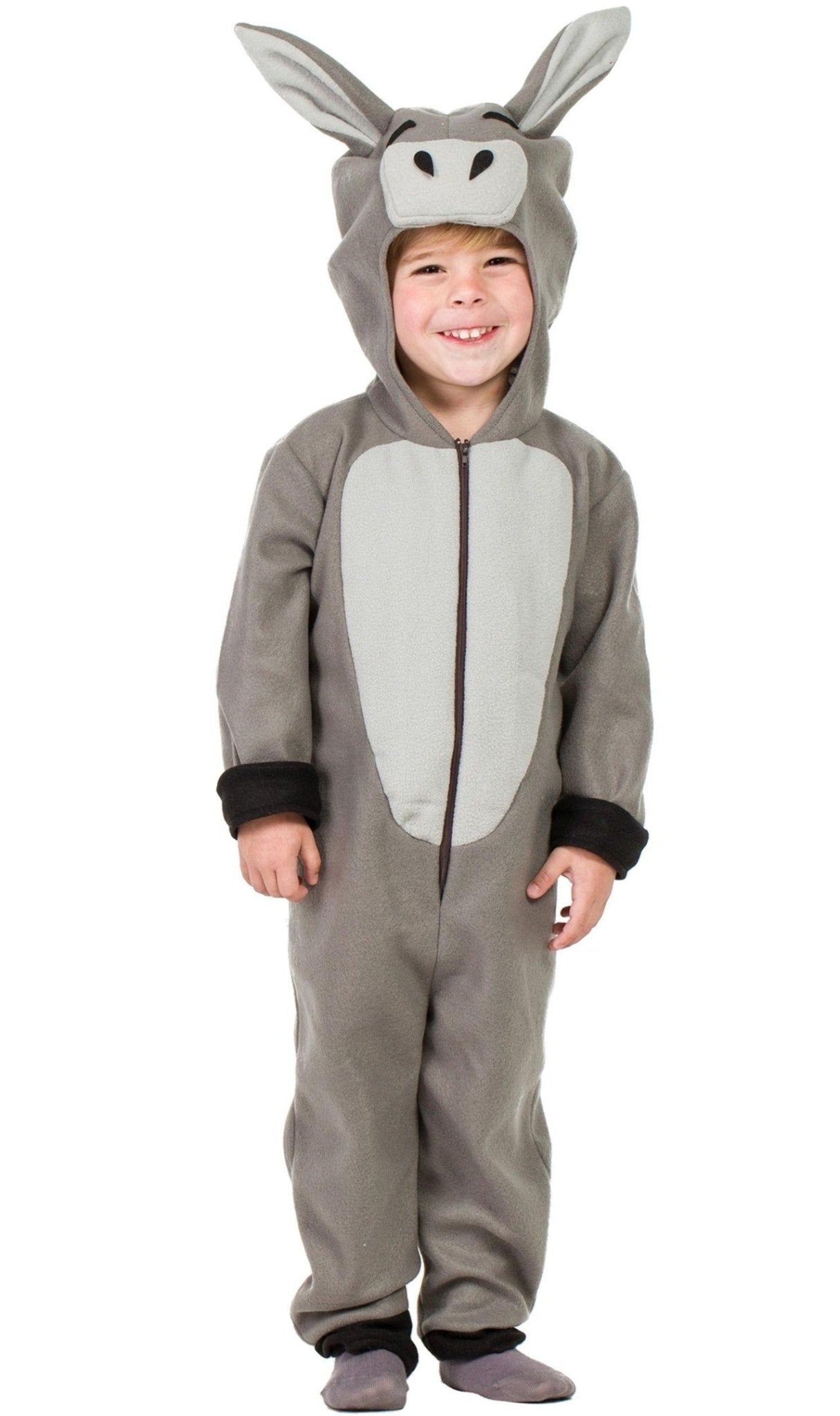 Costume da coniglio per bambini, Grigio, con tuta e cappuccio