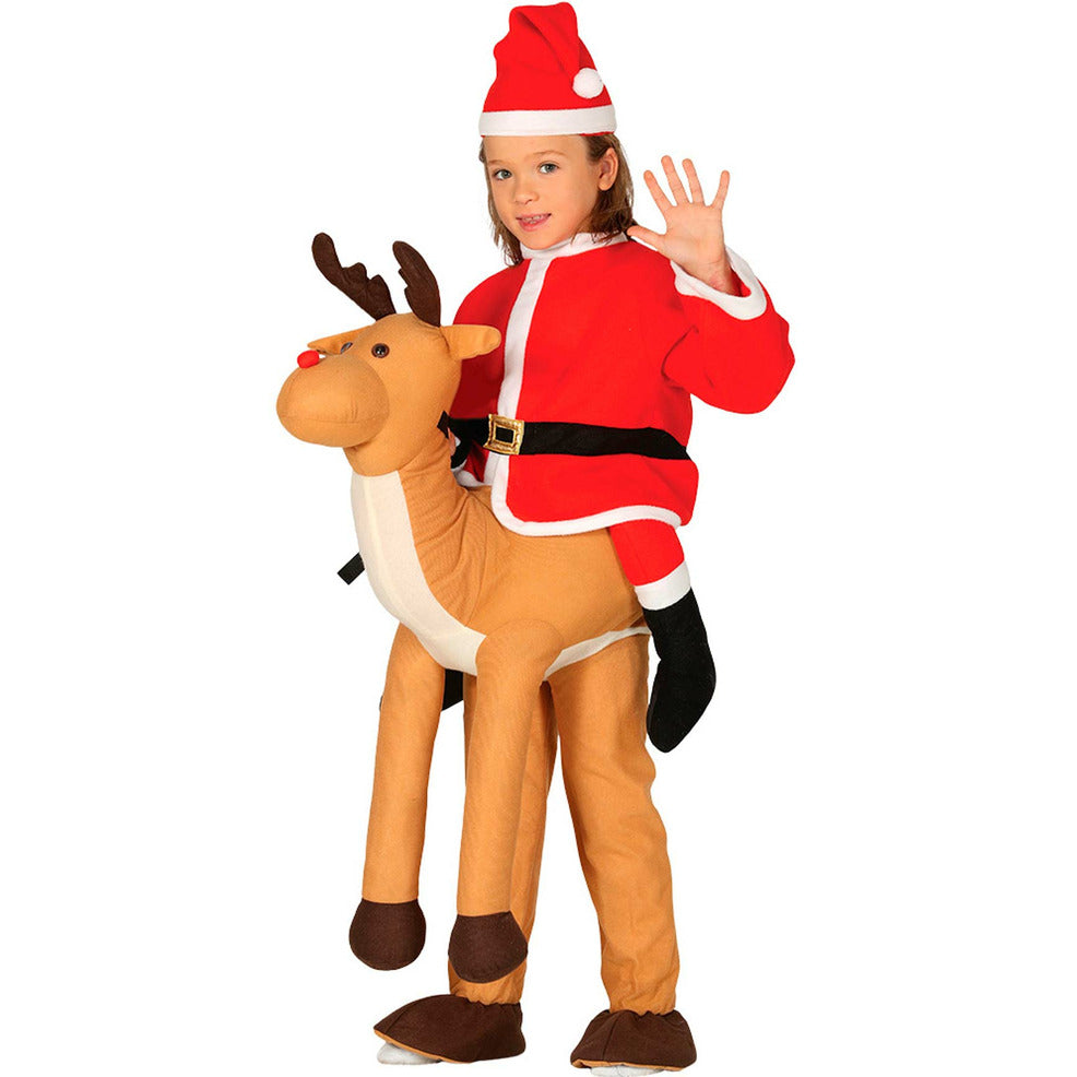 Disfraz de Papá Noel sobre Reno infantil | Don Disfraz
