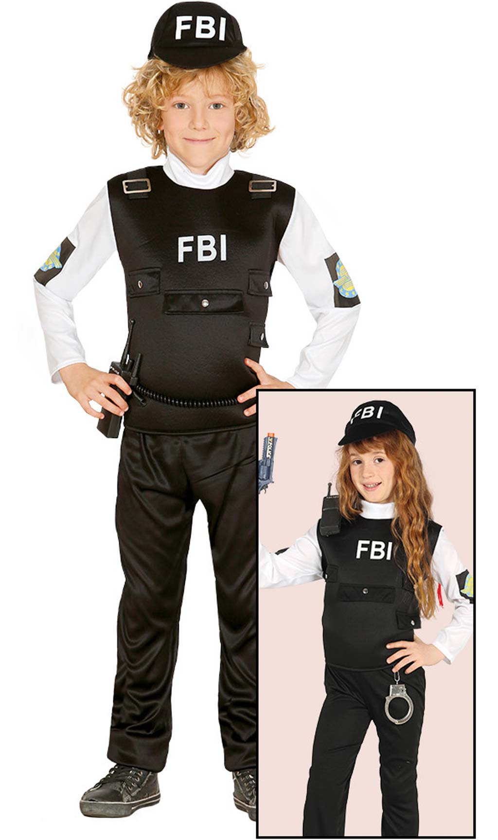 Costume da Poliziotto FBI per bambini da 3 a 9 anni