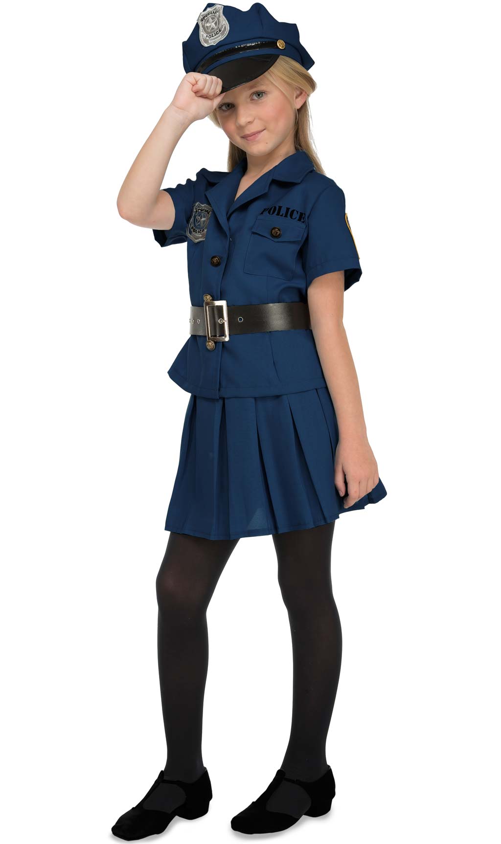 Costume Vestito Poliziotta Guardia Travestimenti Bambina 7/9 Carnevale Festa