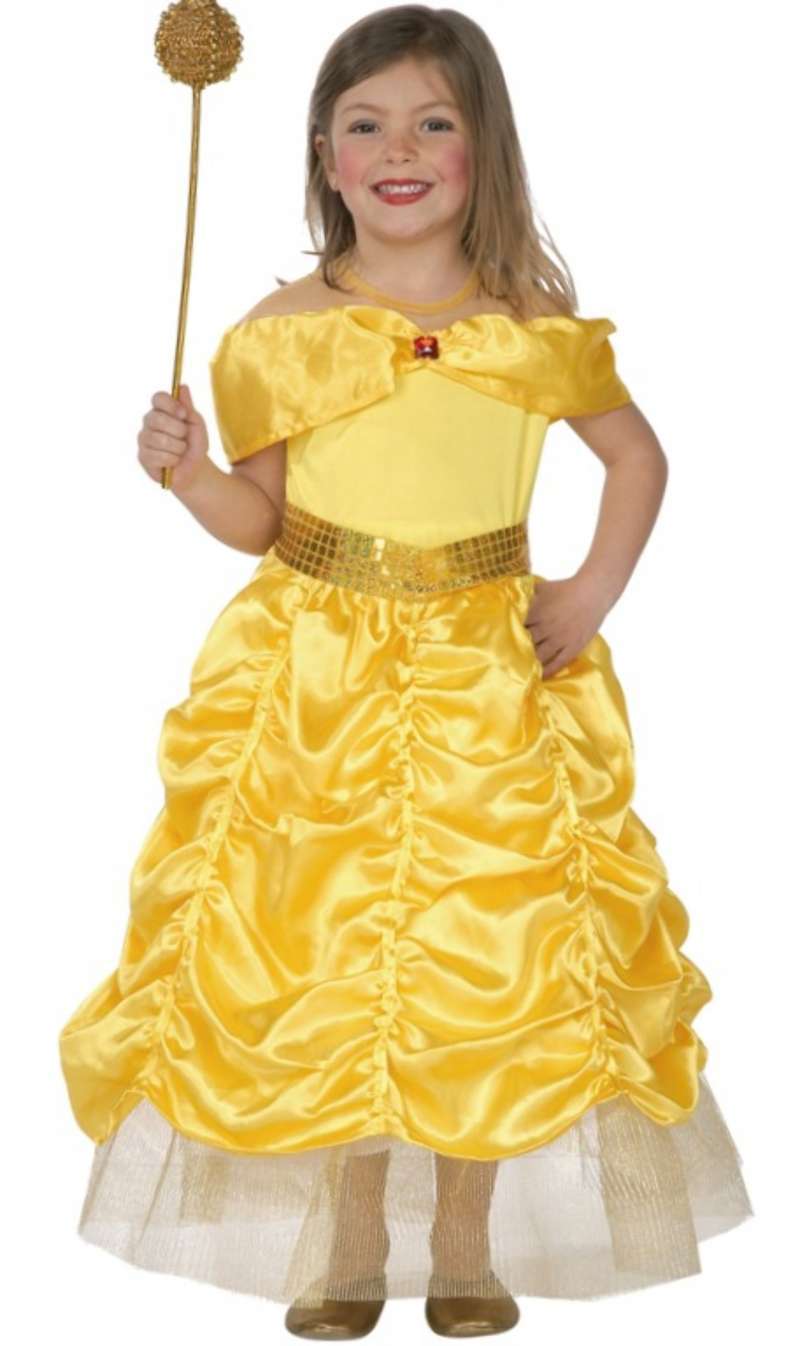 Costume Principessa La Bella Bestia donna carnevale vestito abito giallo  adulti