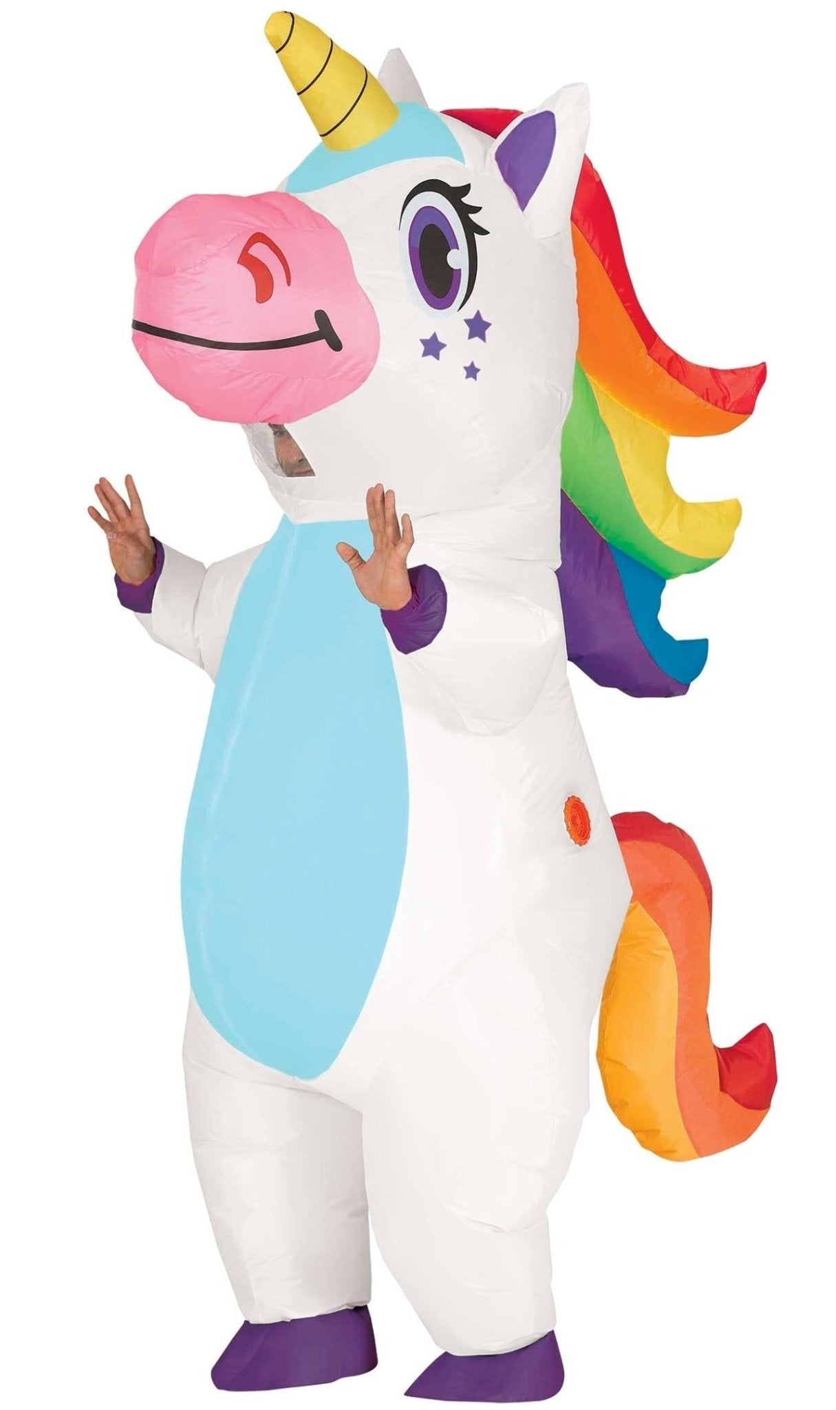 Costume da Unicorno Arcobaleno gonfiabile per adulti