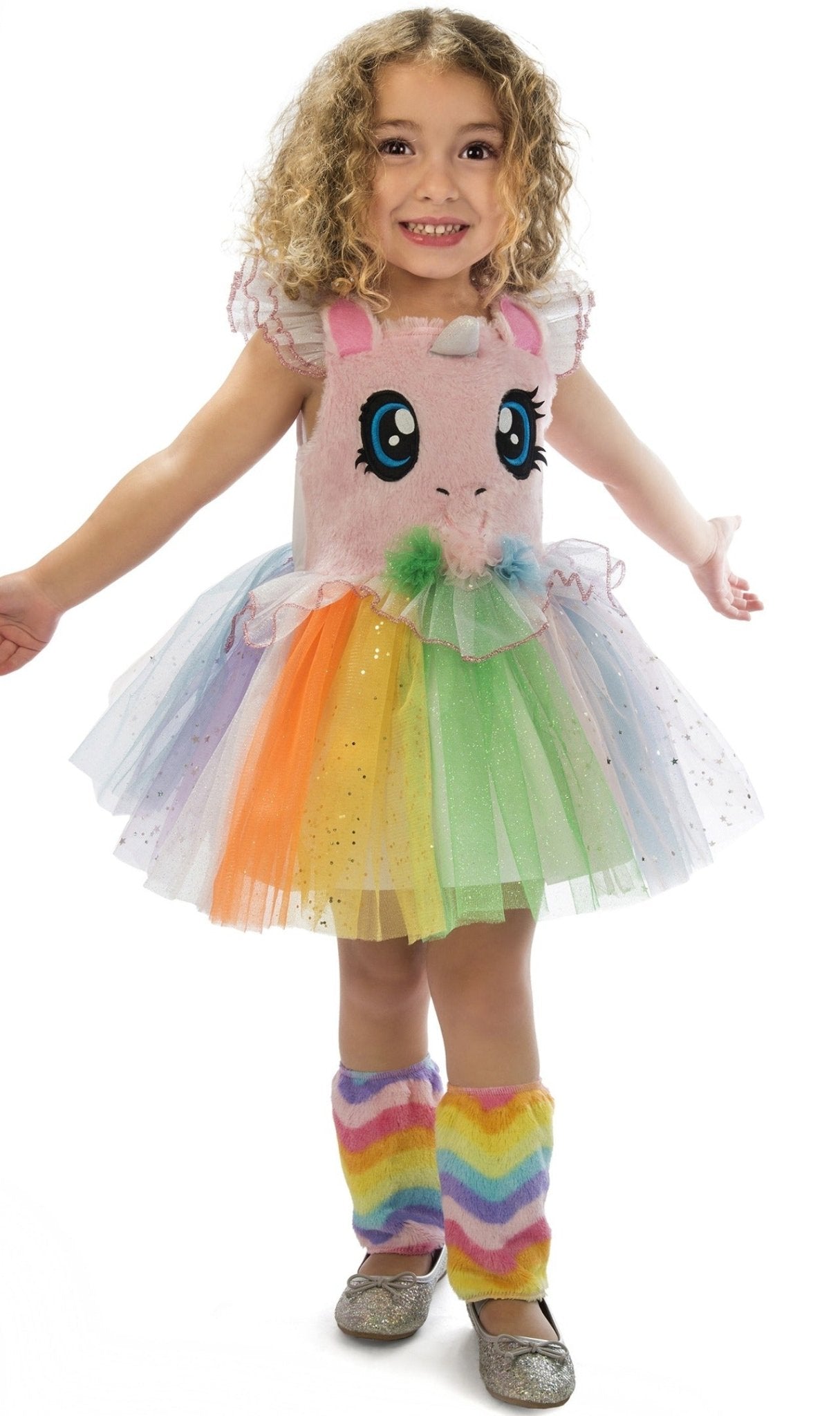 Costume da unicorno arcobaleno rosa per bambina
