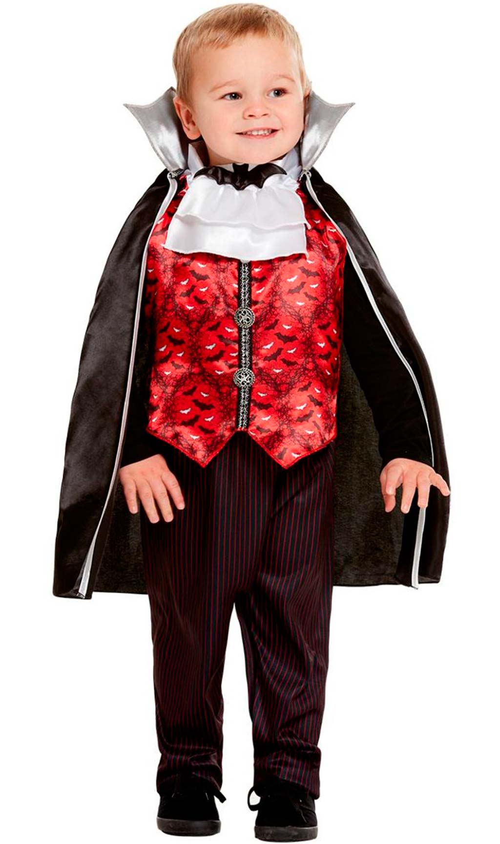 Costume Da Vampiro Per Bambini 5-8 Anni (100-130cm) - Mantello, Denti, Maschera Pipistrello, Orecchie Elfo E Tatuaggi