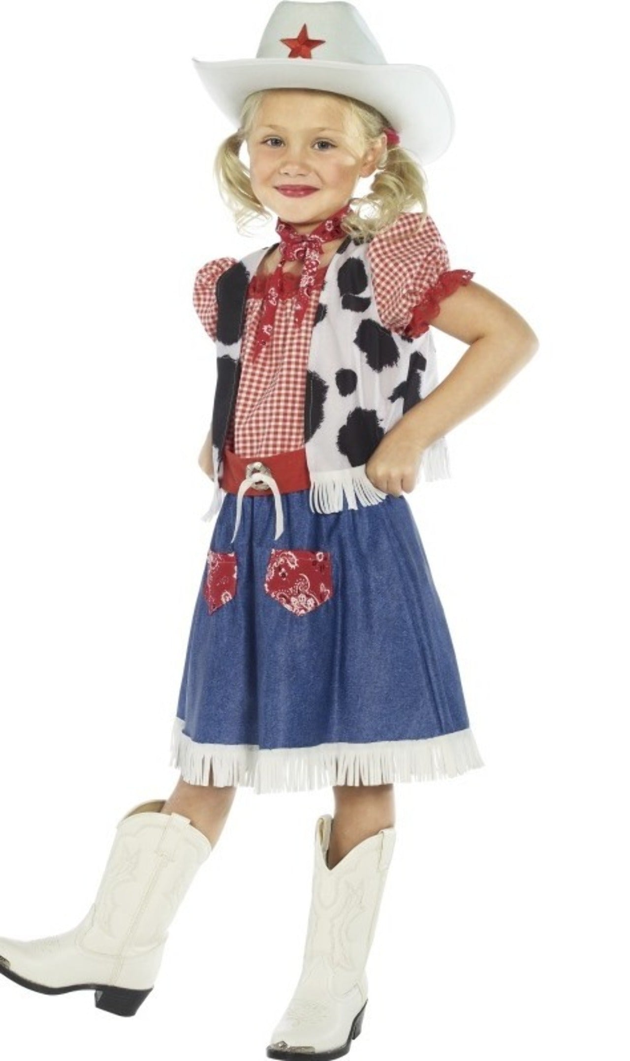Lito Angels Vestito Costume Set da Cowgirl con Bandana Rossa, Gilet e Lito Angels Vestito Costume Set da Cowgirl con Bandana Rossa, Gilet e