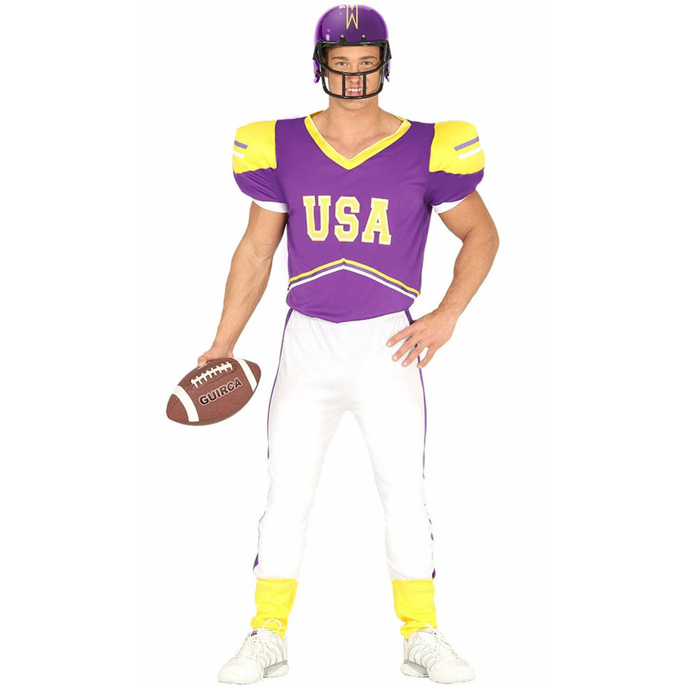 Disfraz de Jugador Quarterback Lila para hombre | Don Disfraz