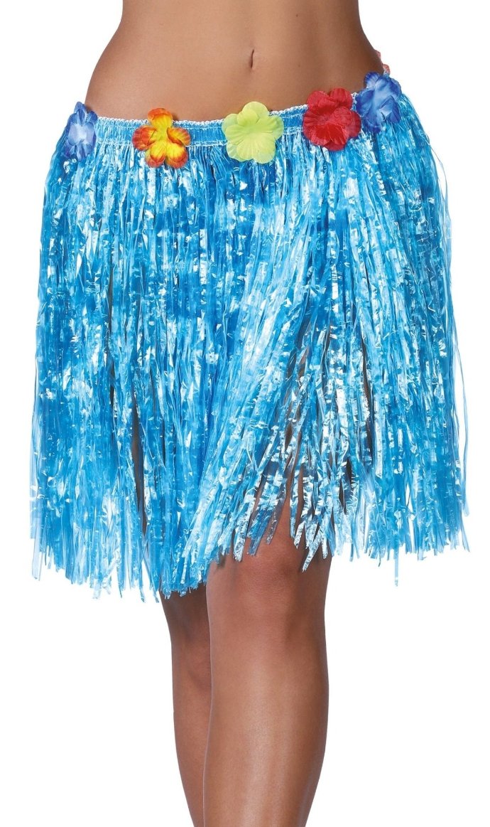 Gonna Hawaiana Fiori Blu