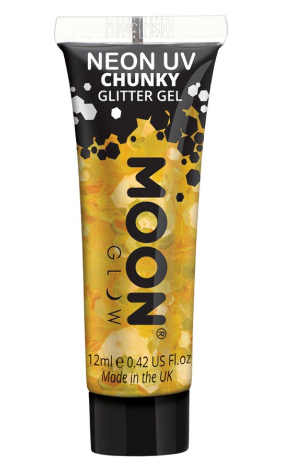 Glitter del gel dorato al neon UV