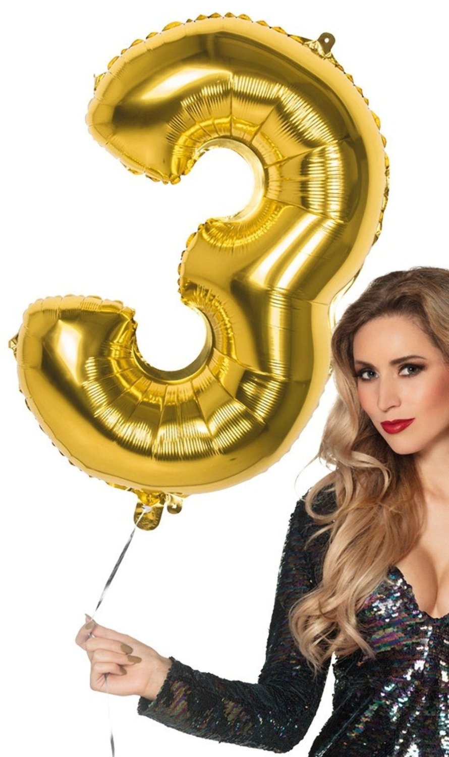 Palloncino Numero 3 Oro 86cm