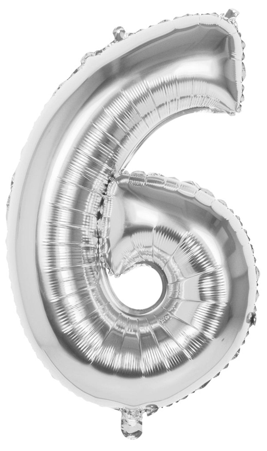 Palloncino Argento Numero 6 86cm