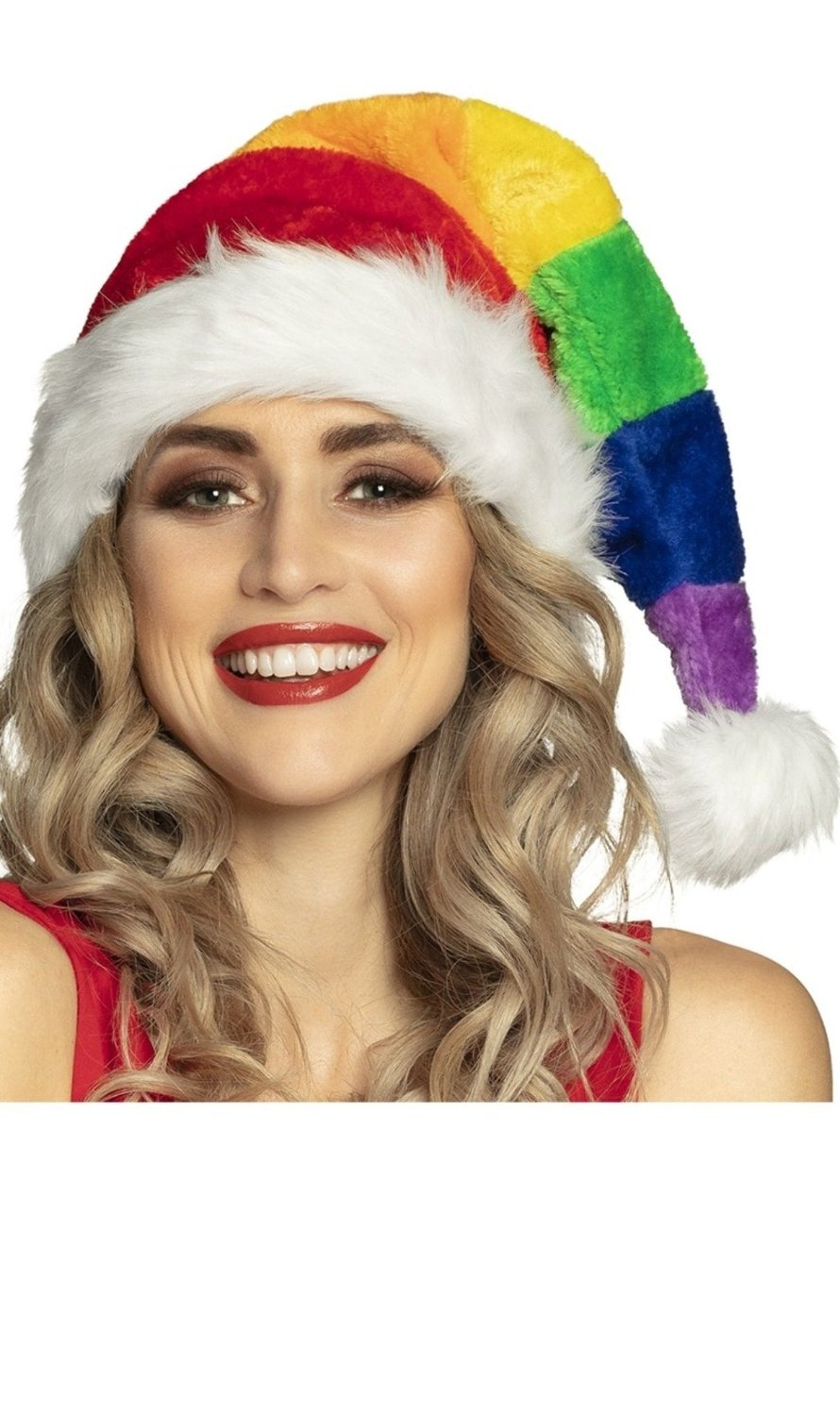 Cappello da Babbo Natale Arcobaleno