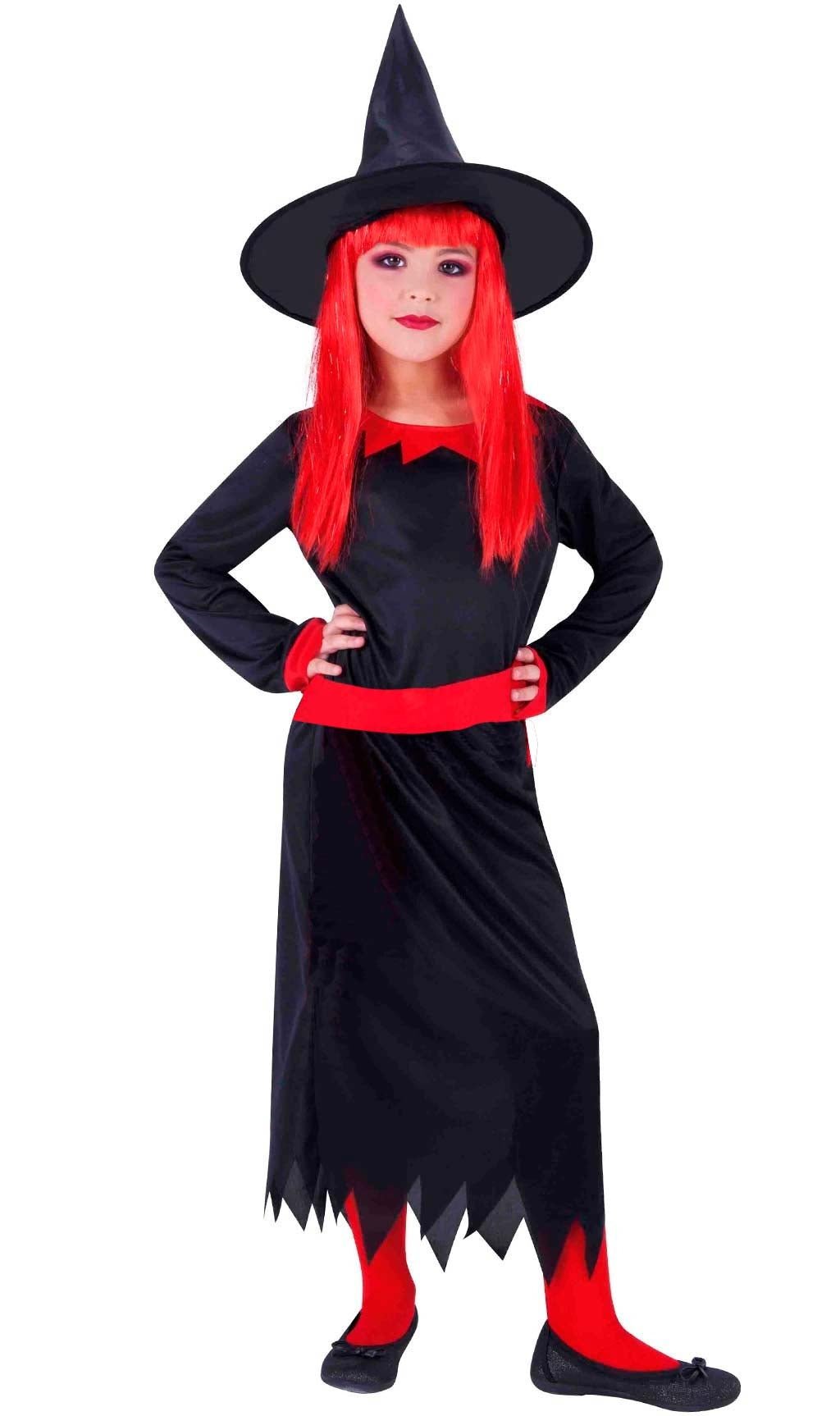 Costume Da Strega Per Bambina 3-5 Anni, Con Vestito, Cappello, Scopa, Mantello E Secchio Di Zucca, Luci LED