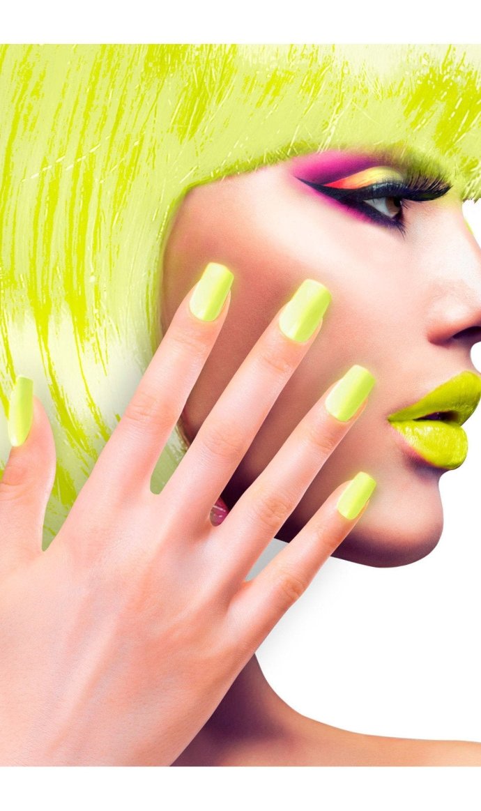 Kit 12 Unghie Gialle Fluorescente