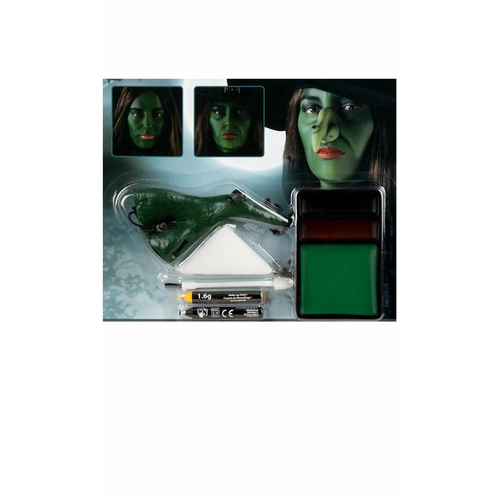 Kit Maquillaje Bruja Verde | Don Disfraz