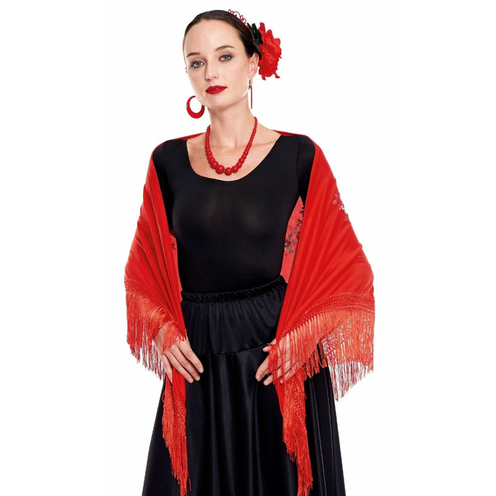 Mantón Rojo Bordado | Don Disfraz