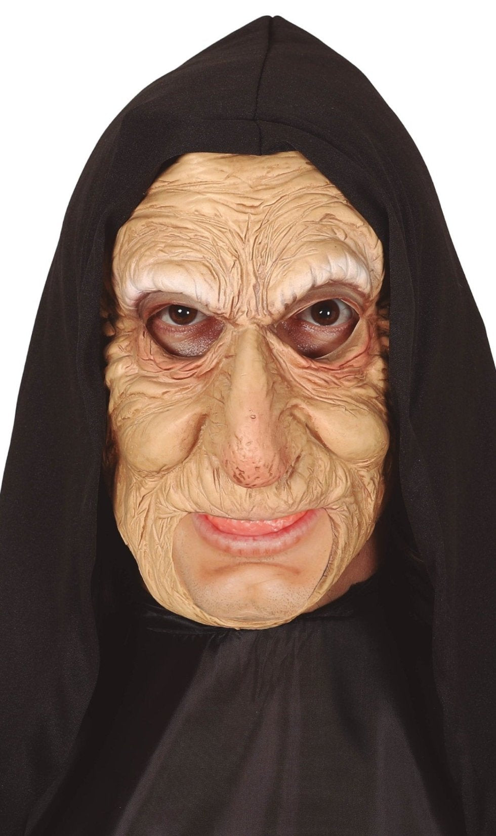 Maschera da donna anziana con cappuccio