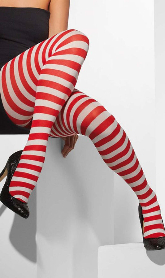 Collant Righe Bianche Rosse