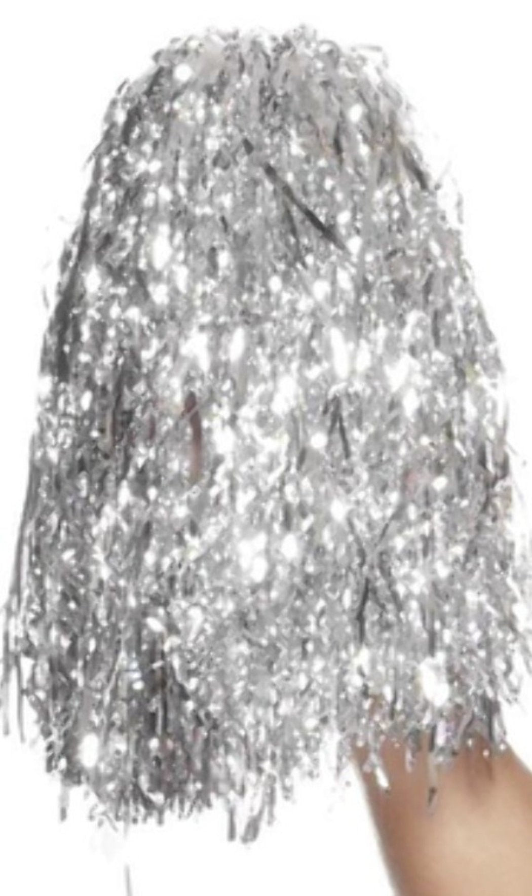 Confezione 2 pompon argento metallizzato