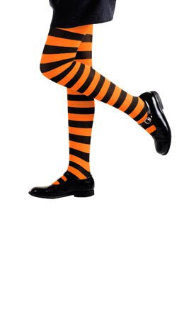 Panty Rayas Negras Naranjas infantil I Don Disfraz