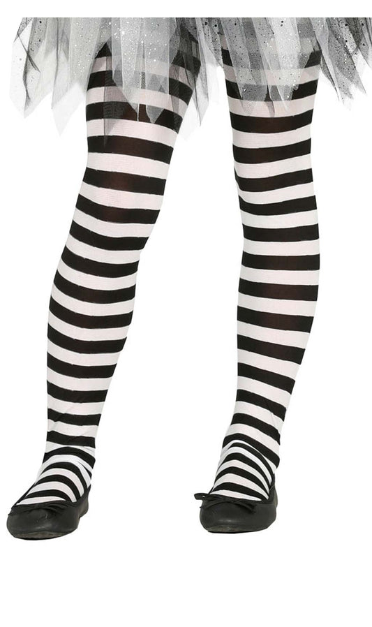 Collant a Righe Nere e Bianche per bambina