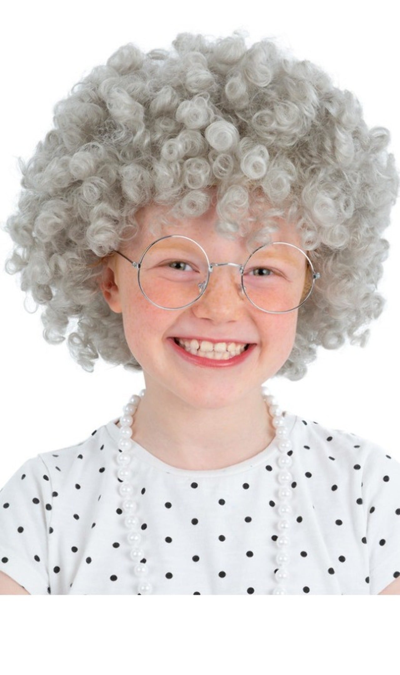 Accessorio per parrucca della nonna grigia corta