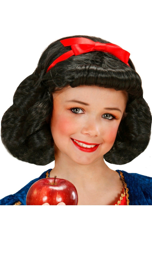 Parrucca da Biancaneve Fiocco bambina
