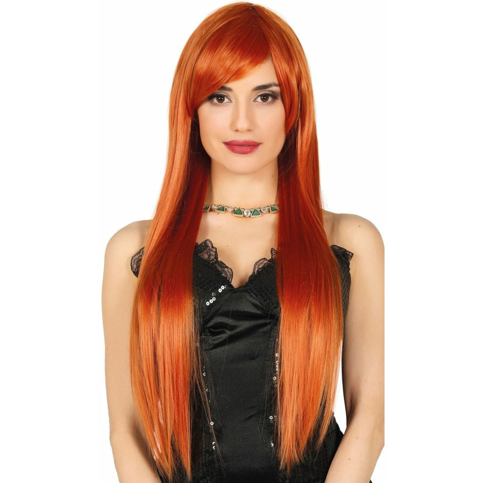 Peluca de Melena Larga Castaña | Don Disfraz