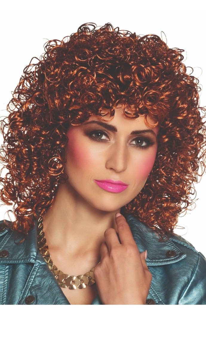 Parrucca con Ricci Marrone