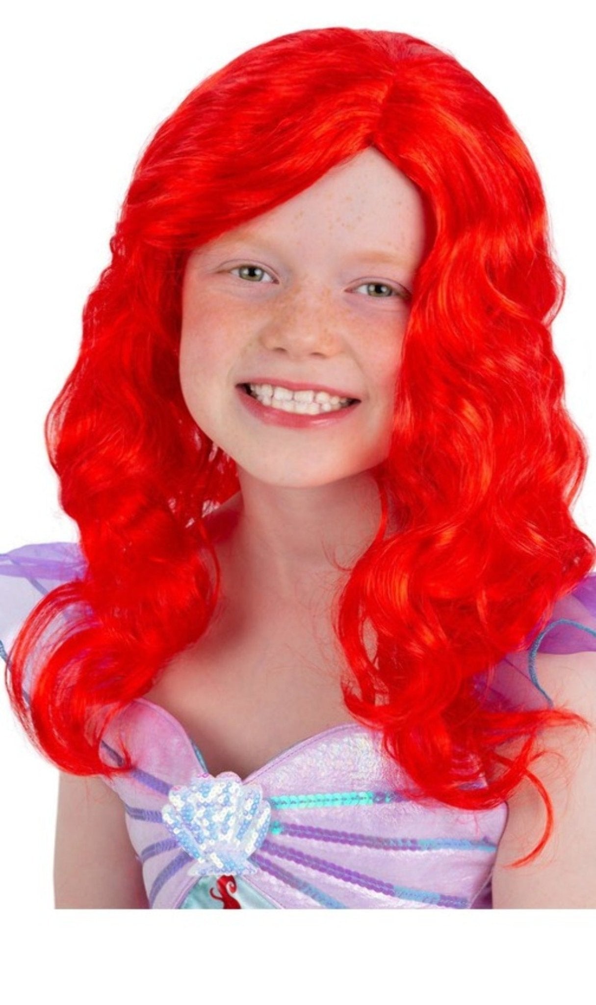 Parrucca da Sirenetta rossa per bambina