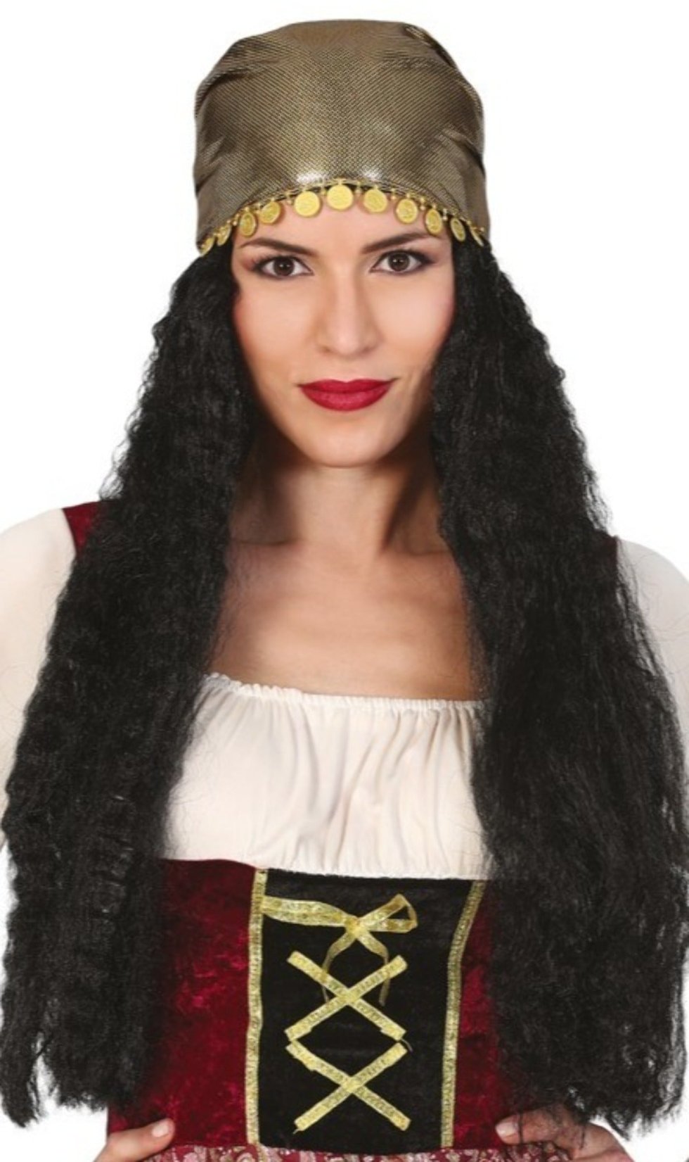 Parrucca gitana con foulard monete