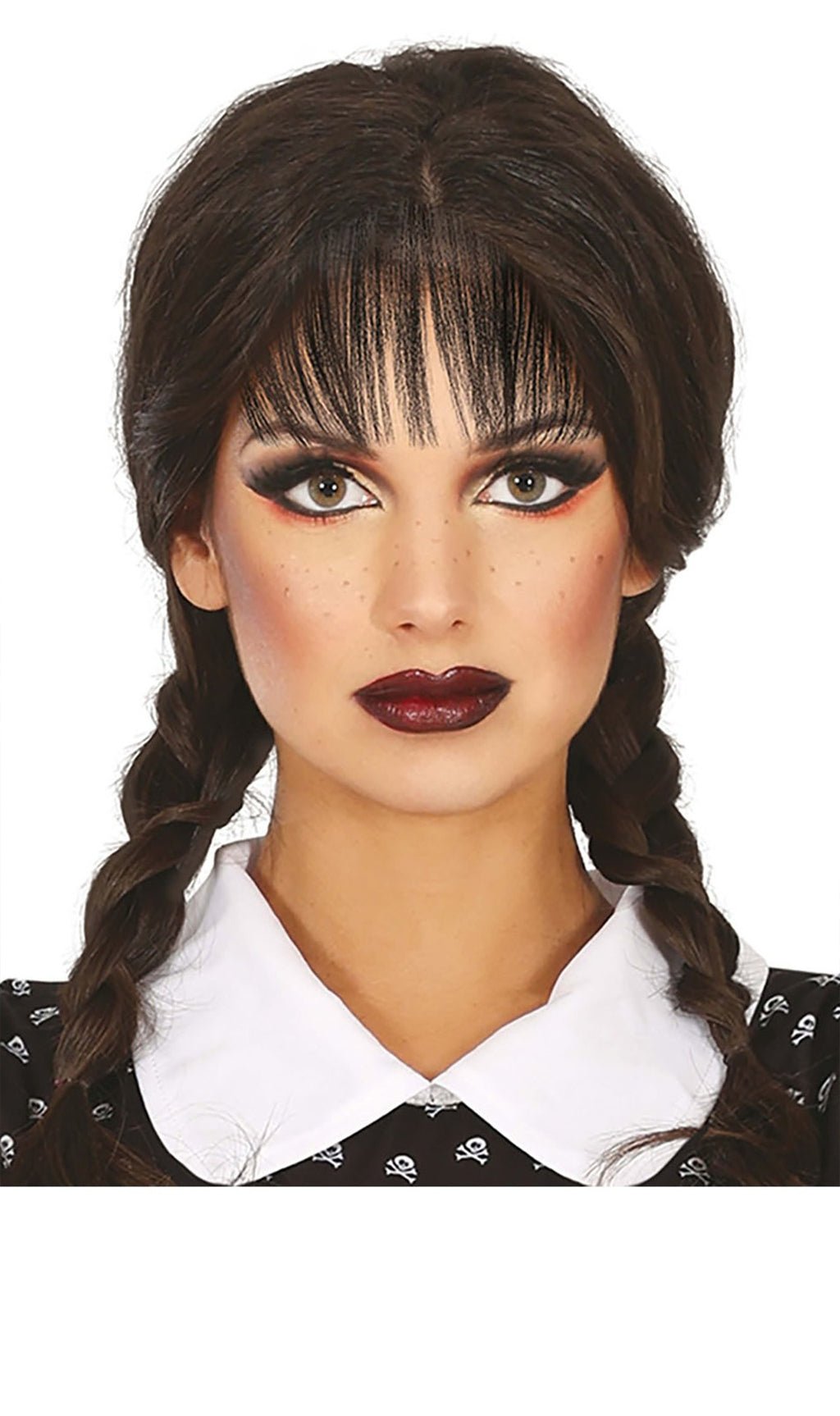 Parrucca Ragazza Inquietante trecce con frangia