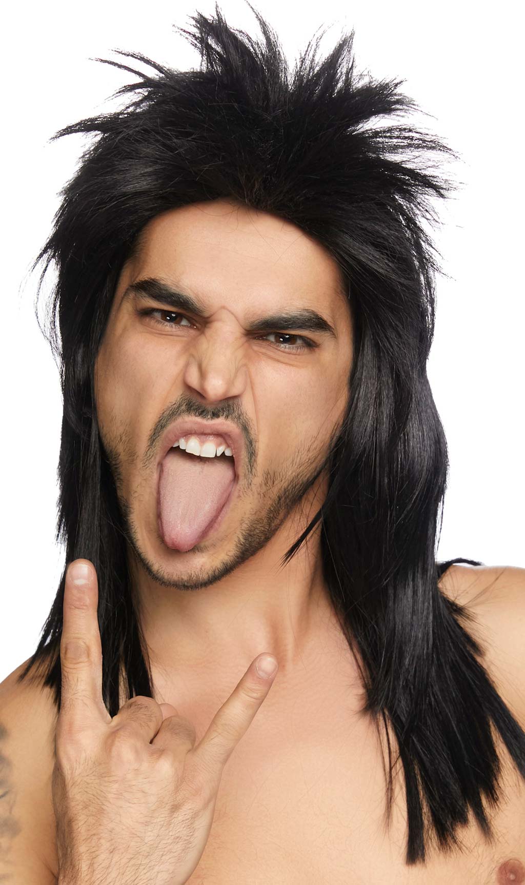 Parrucca Nera Rockstar Deluxe