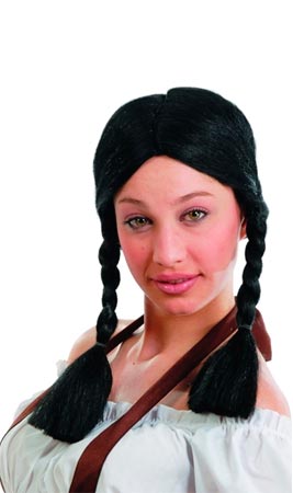 Parrucca Trecce Corte Nera