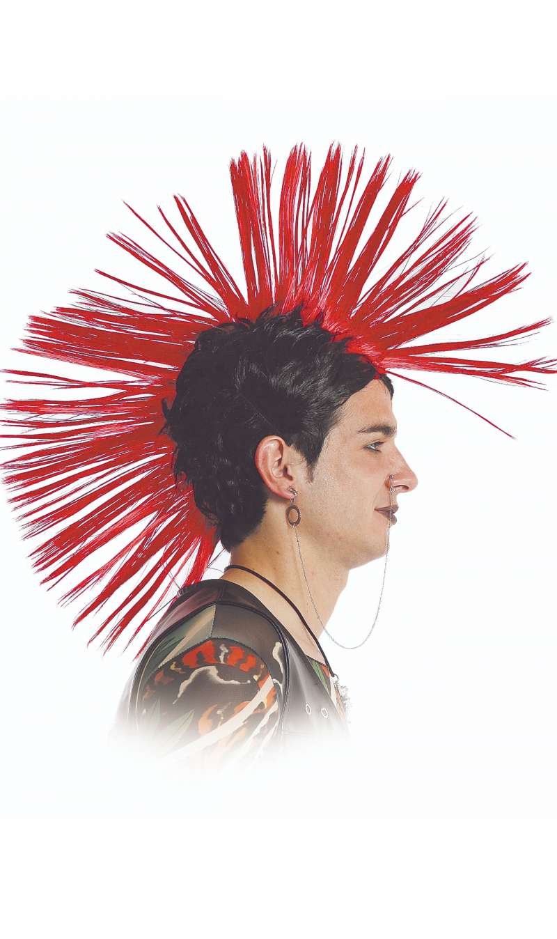 Parrucca Punk Grande Rossa
