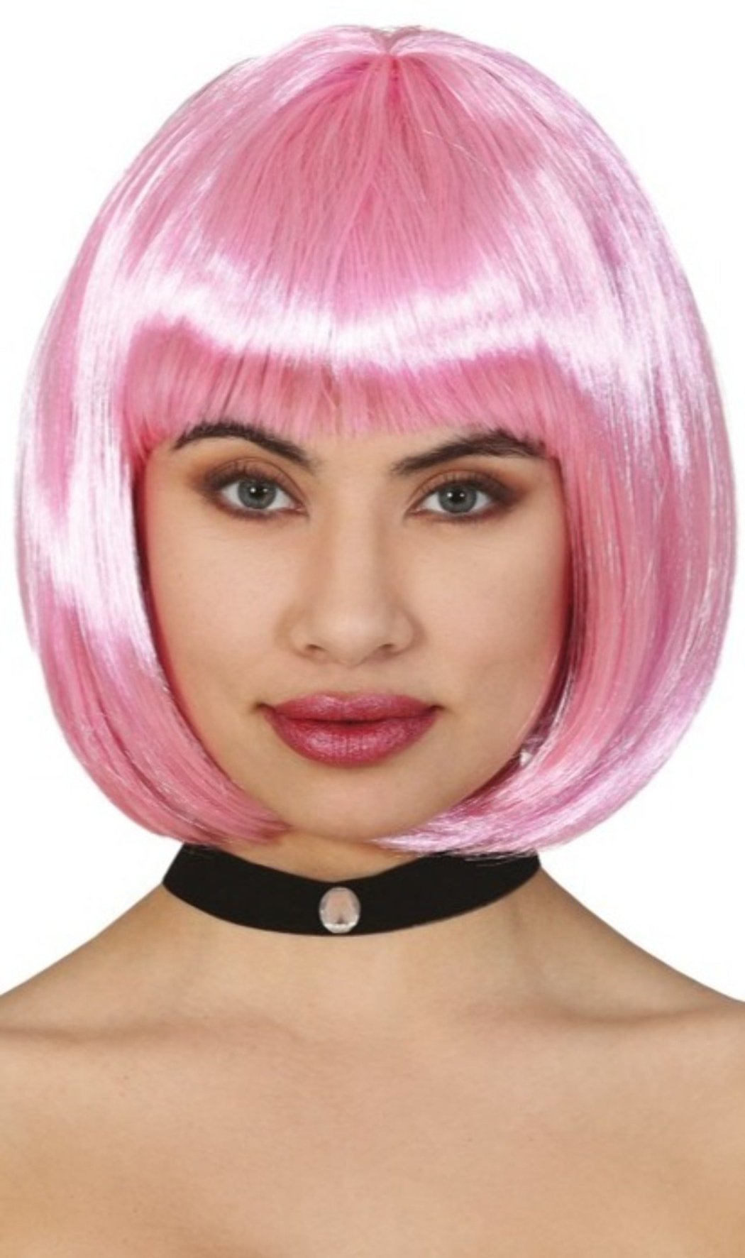 Parrucca caschetto rosa chiaro