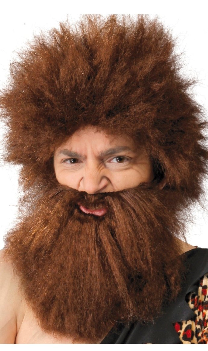 Parrucca e Barba Cavernicolo Selvaggio