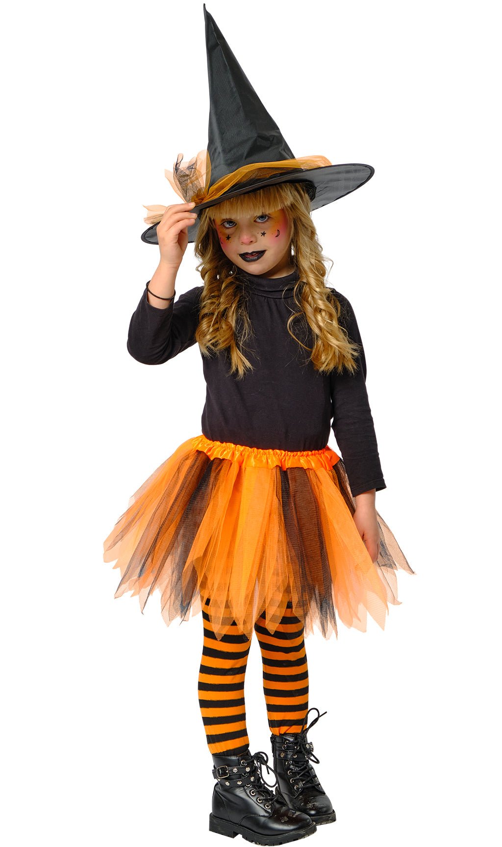 Set da strega arancione per bambina