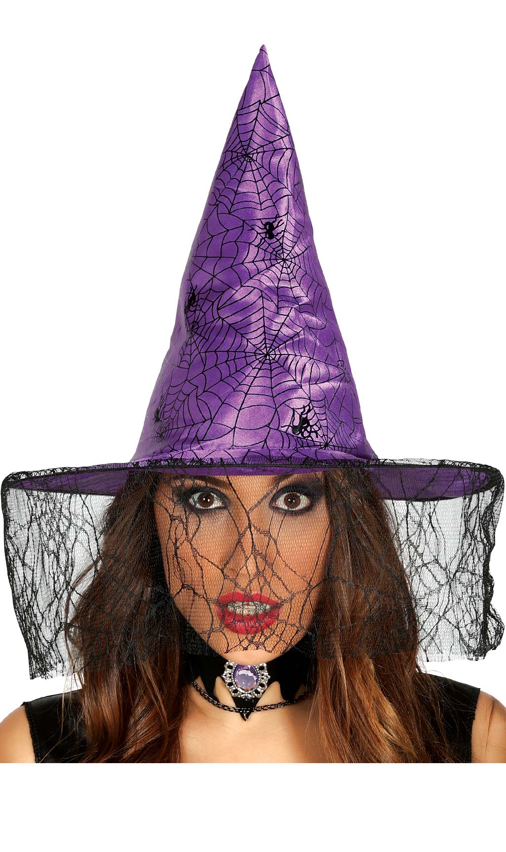 Cappello da Strega Lila con Velo