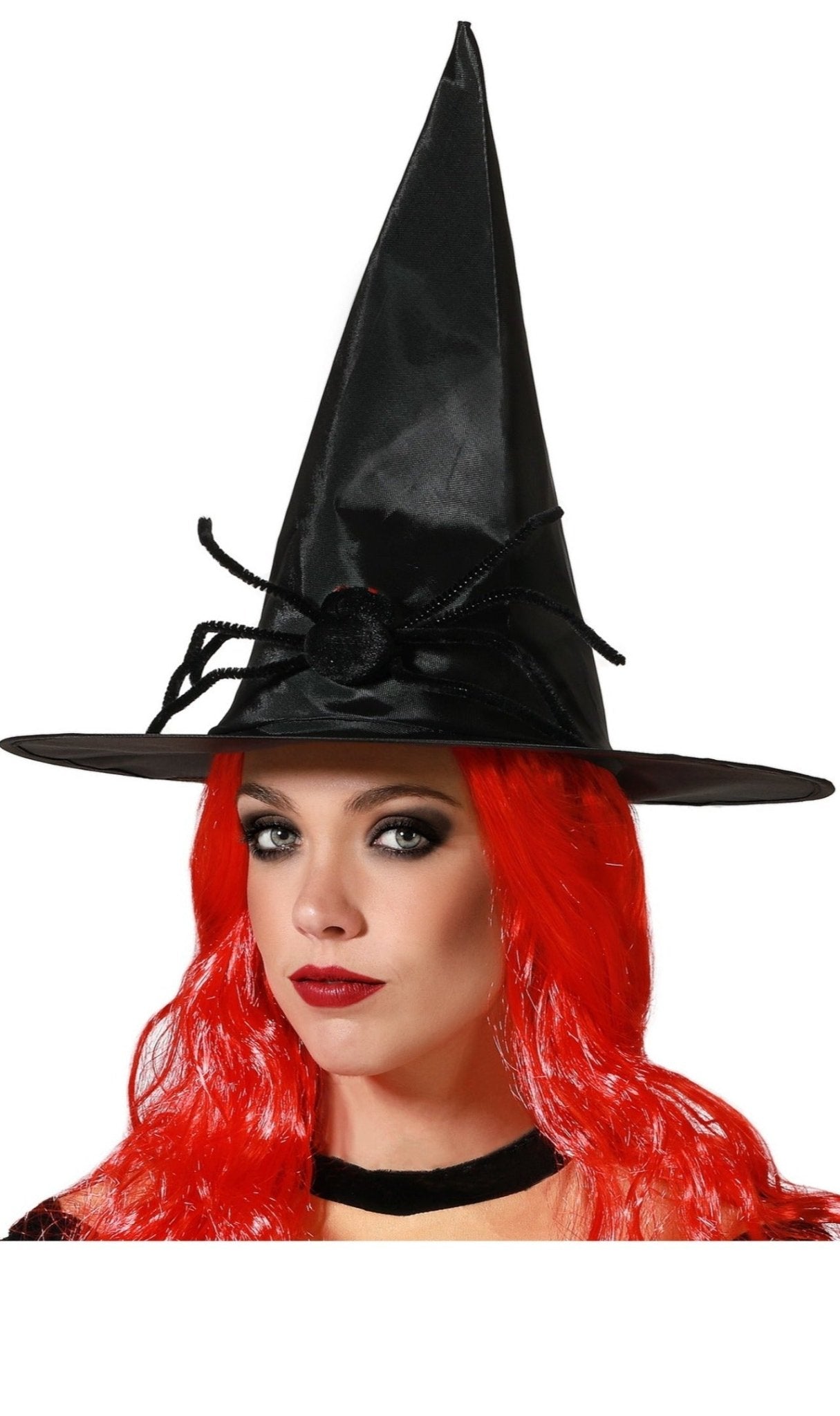 Cappello da strega nero con ragno
