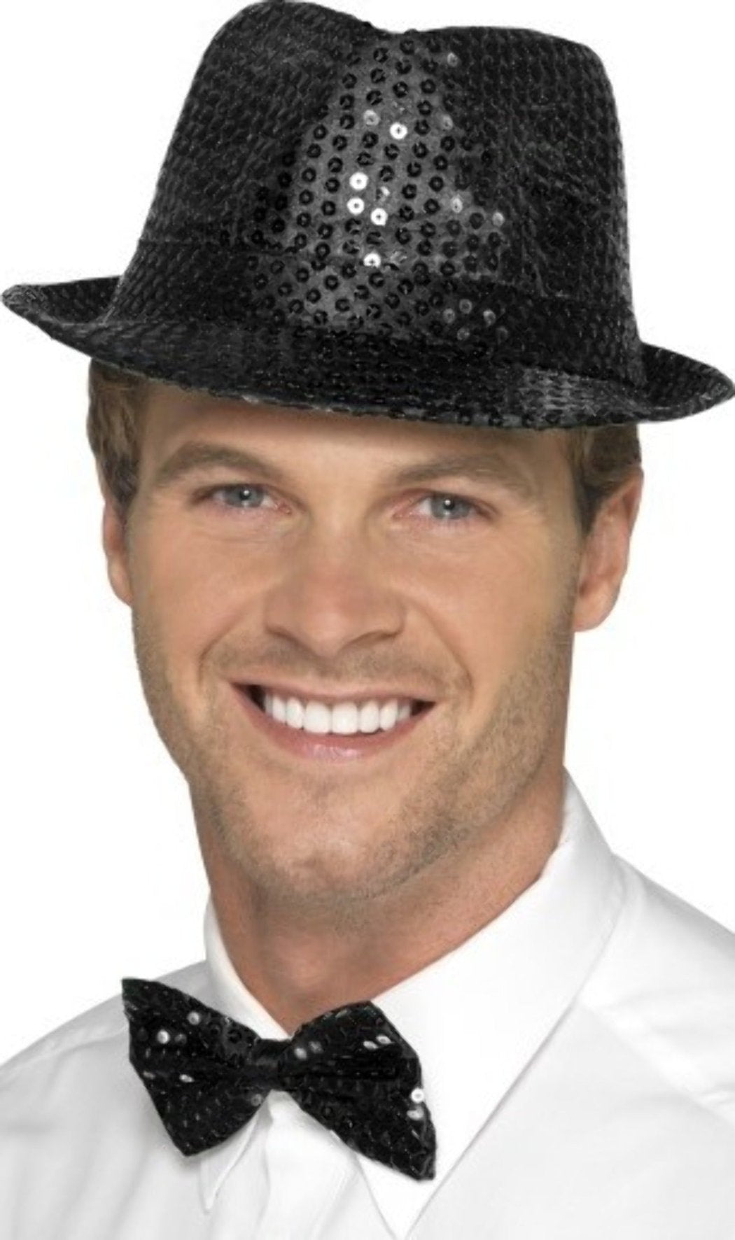 Cappello da Gangster Paillette Nero