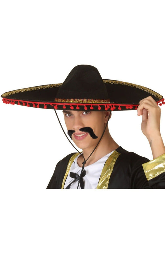 Cappello Mariachi Nappe Rosse